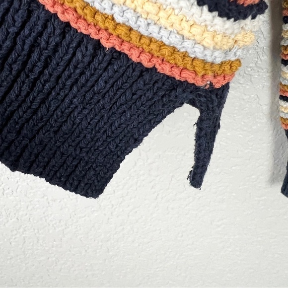 Madewell Arden Retro Striped V-Neck Cotton Cropped Pullover Casual Sweater S - Picture 5 of 9